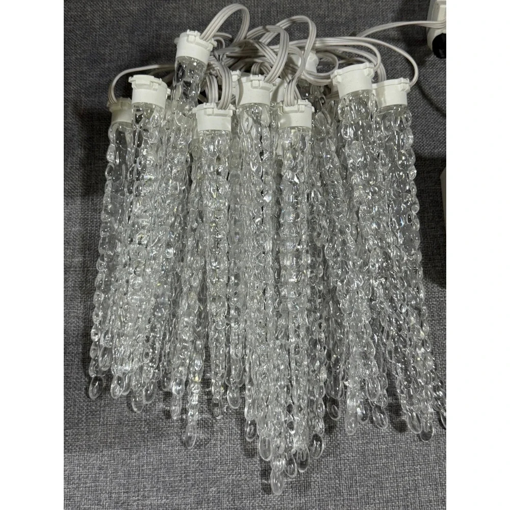 NEW GE LED Color Changing Ice Crystal Icicle Lights Set 20.8ft 26ct Holiday
